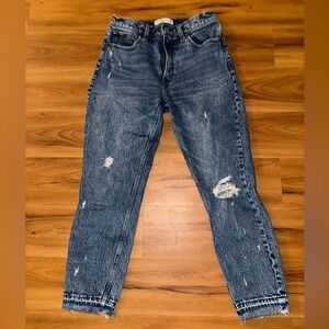 Abercrombie Ripped High Rise Mom Jean